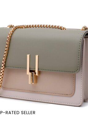 Faux Leather Crossbody Bag Chic Designer Handbag Shoulder Purse Medium Size